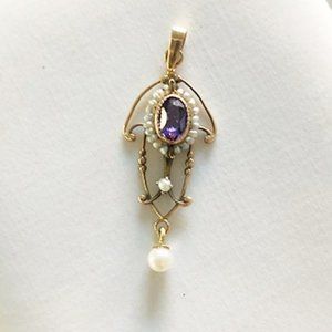 Amethyst & Pearl Pendant